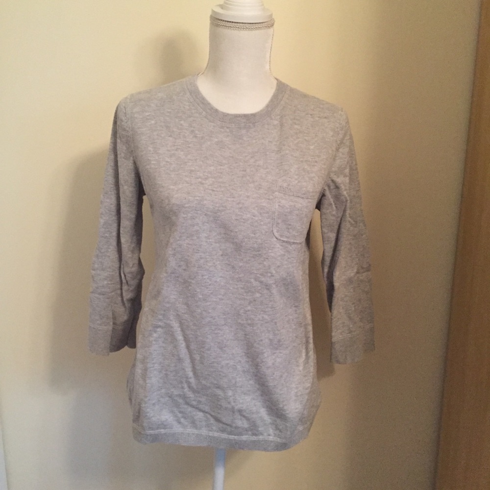 Gray 100% cotton sweater - Talbots
